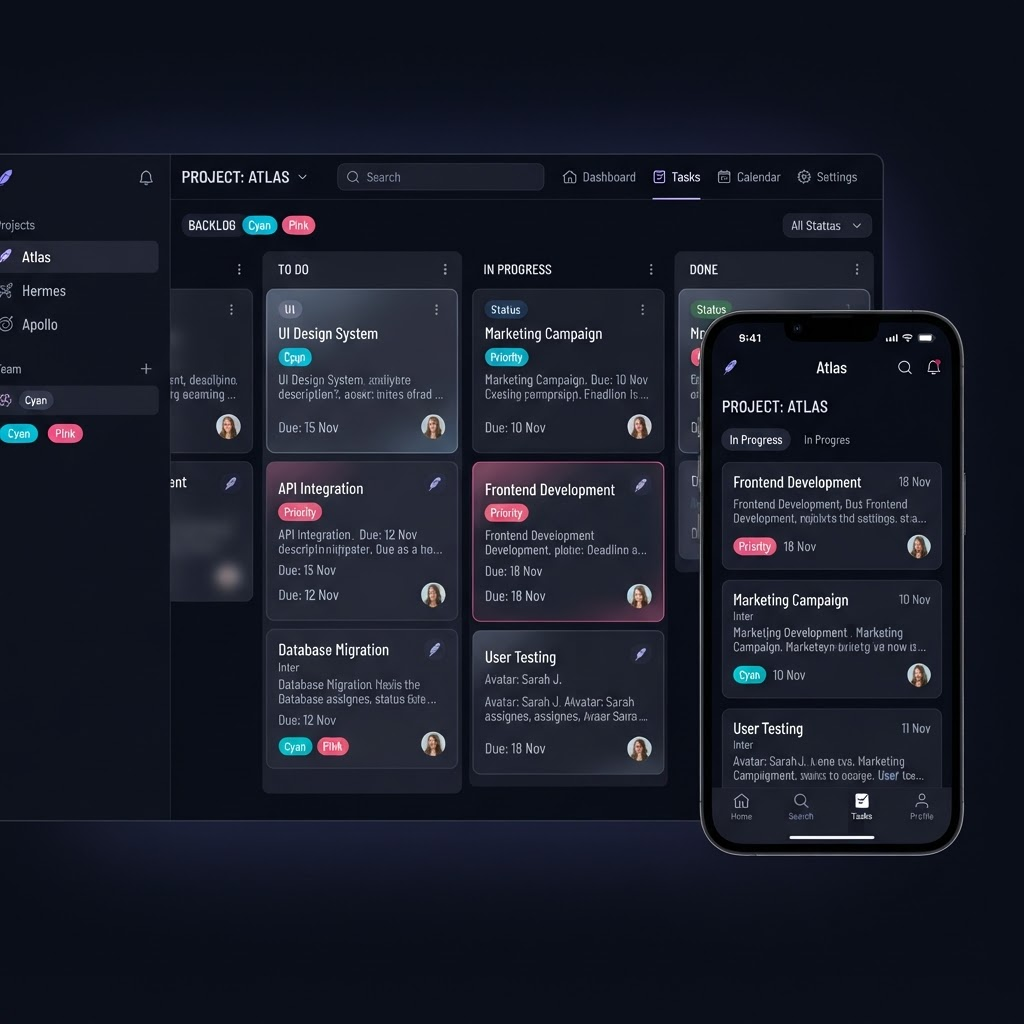 Task Management App interface preview